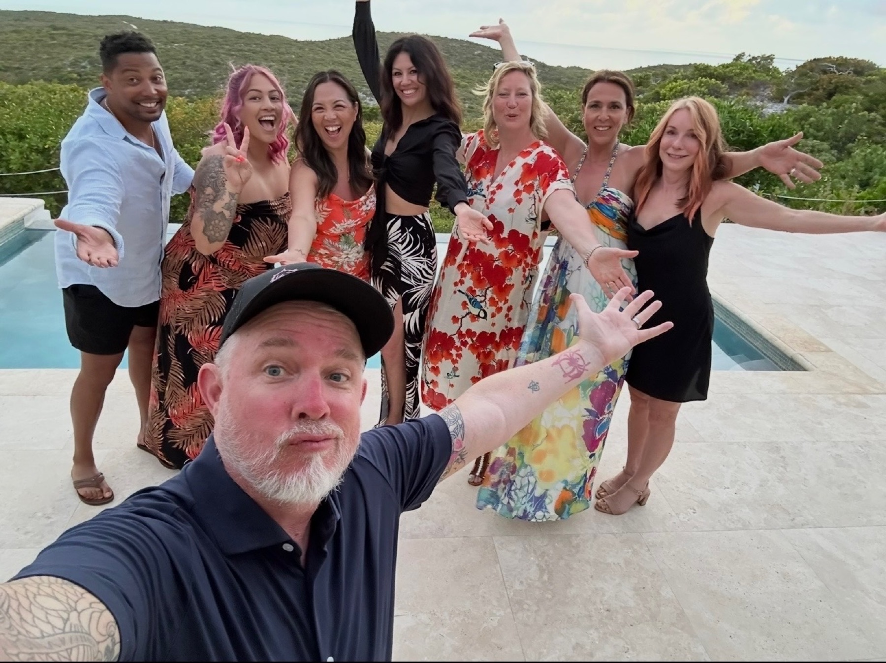 Judy Thureson with a group at a retreat